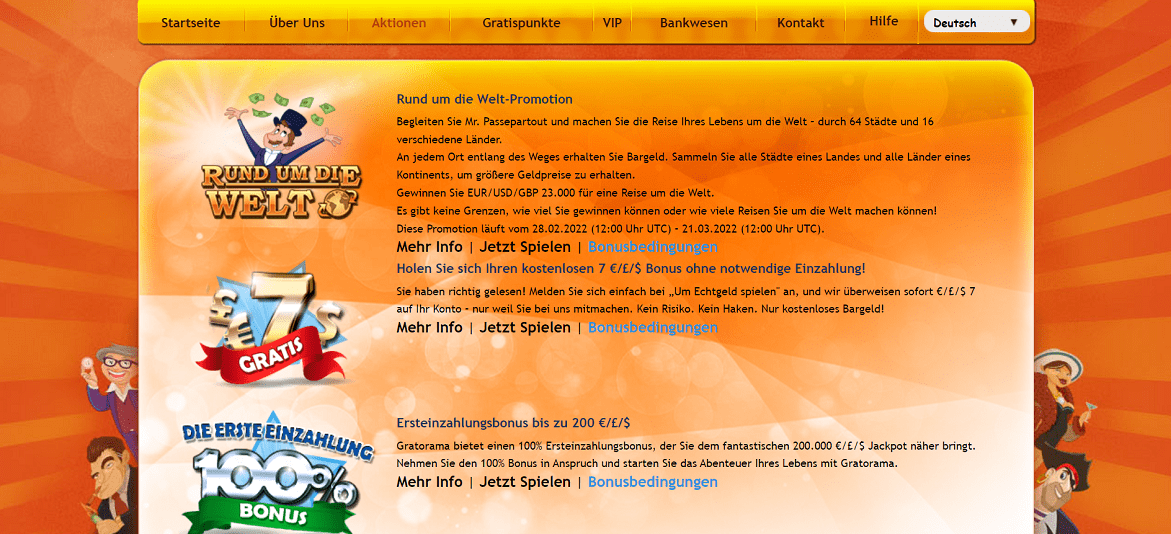 Gratorama Casino Angebote